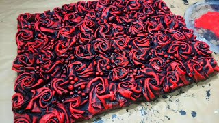 3D Textured Canvas Red Roses Tutorial D.I.Y