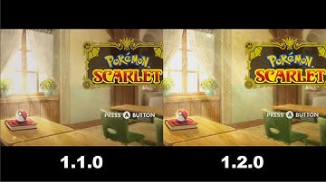 Pokemon Scarlet Violet Update 1.2.0 vs 1.1.0 COMPARISON side by side