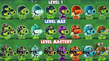All Pea & Mega Gatling Plants Level 1 vs Max Level vs M200 - Who Will Win? - Pvz 2 Plant vs Plant
