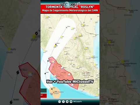 #shorts Tormenta Tropical "ROSLYN" - Mapa de Seguimiento Meteorológico