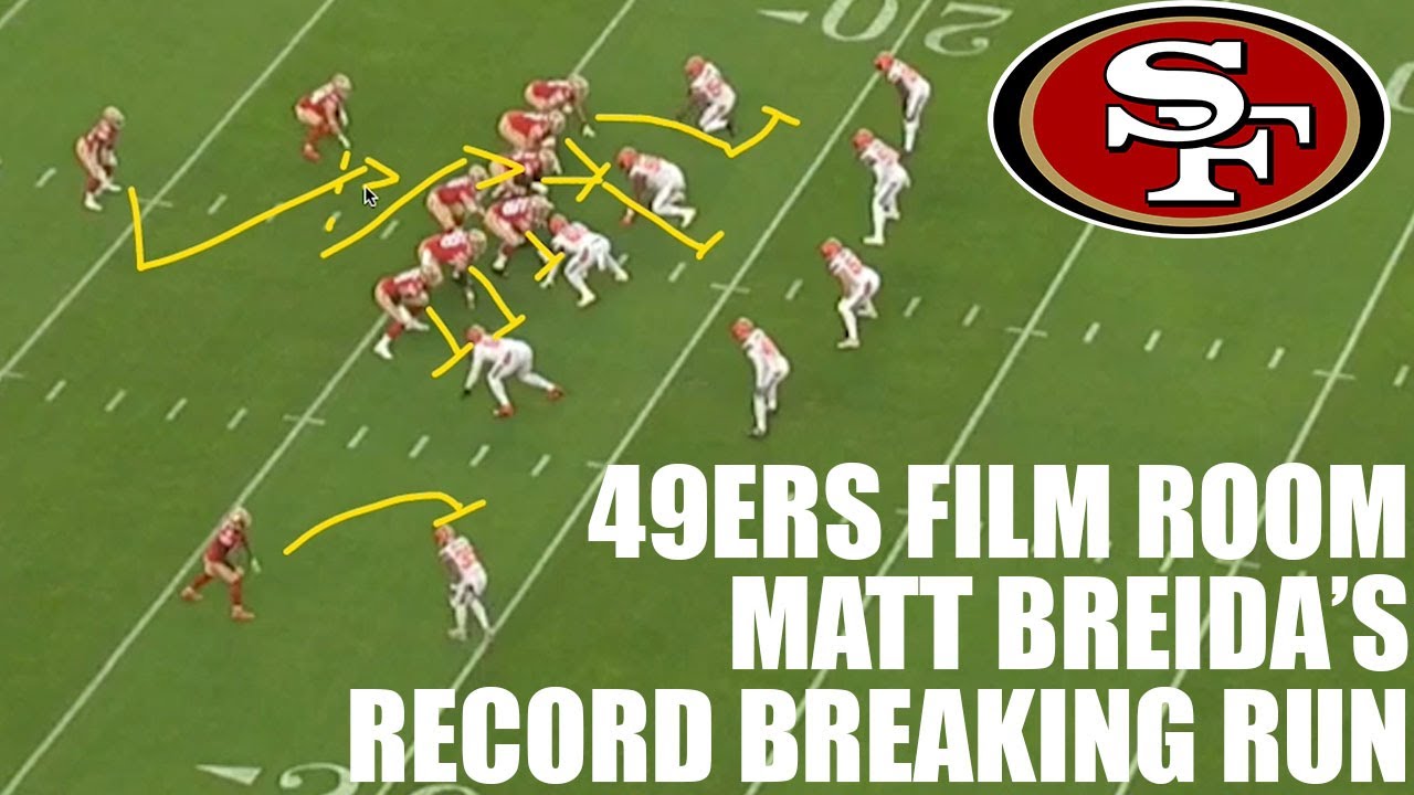 49ers Film Room | Matt Breida's NFL Record-Breaking TD Run