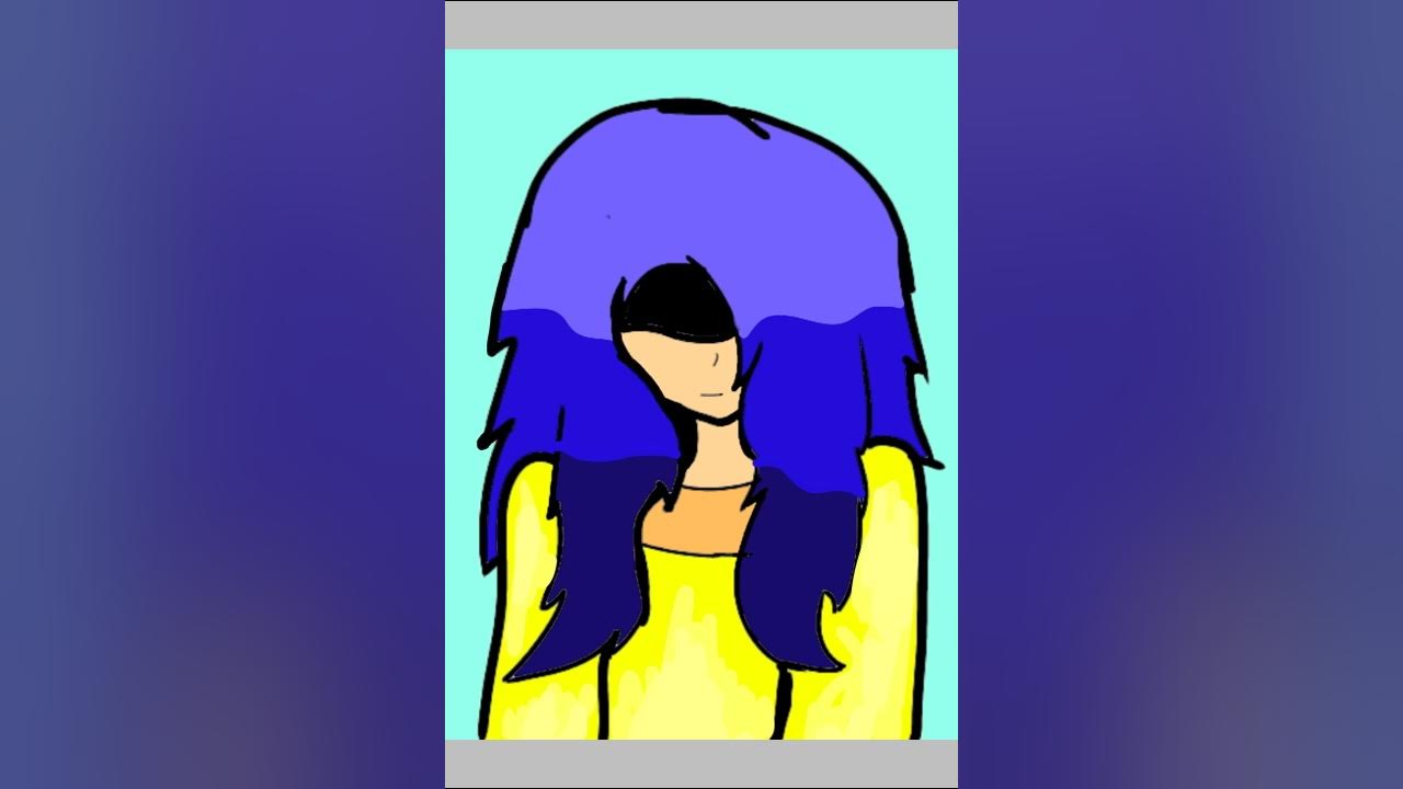 Blue and Purple Hair Girl Art - wide 9