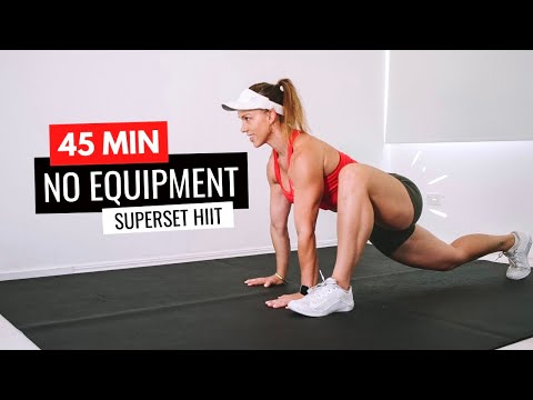 45 MIN NO EQUIPMENT SUPERSET HIIT | Advanced Full Body Workout — Penny Barnshaw - Garage Fitness Girl