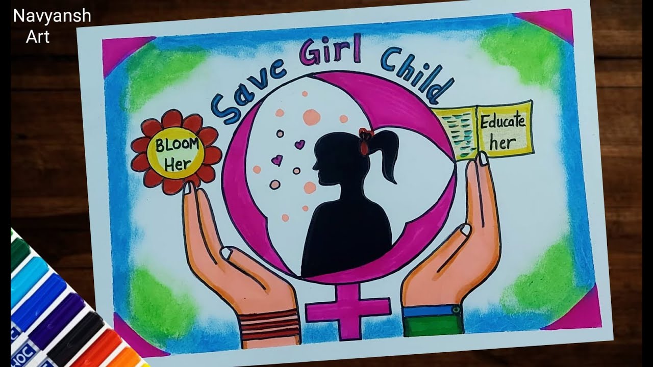 Pen Sketch - Save Girl Child | Digital Portfolio