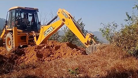 NEW JCB BACKHOE LOADER WORKING ON MUDDY SOIL PLACE//3DXJCB//MOUNTAIN HILL STEP ON WORKING GROUND