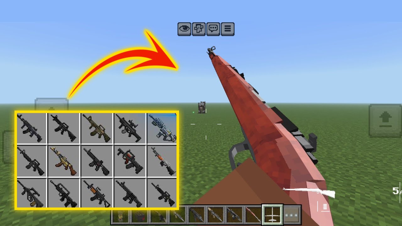 Minecraft PE Guns and Weapons Mod Download - 1.21 - YouTube