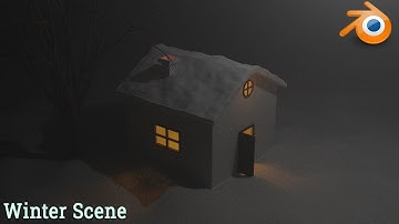 How to make Winter Night scene in Blender #oe250