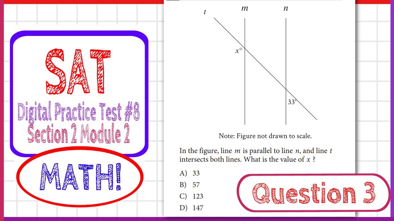 Question 3 in SAT Digital Practice Test #8, MATH Section 2 Module 2 ...