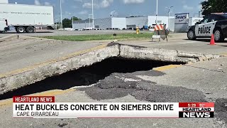 Heat leads to buckled road in Cape Girardeau