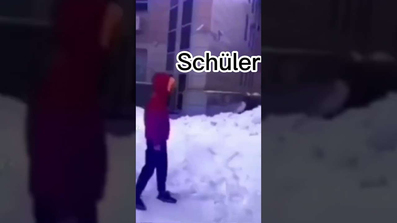 POV: du wirfst einen Schneeball auf dem Schulhof! 