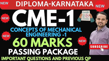 Concepts of mechanical engineering 1 passing package|CME 1 passing package|CME1 pp|CME1 important qp