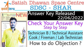 SDSC SHAR Answer Key 2022 Out | ISRO SDSC Answer Key 2022 Out | ISRO SDSC SHAR Answer Key 2022 Out