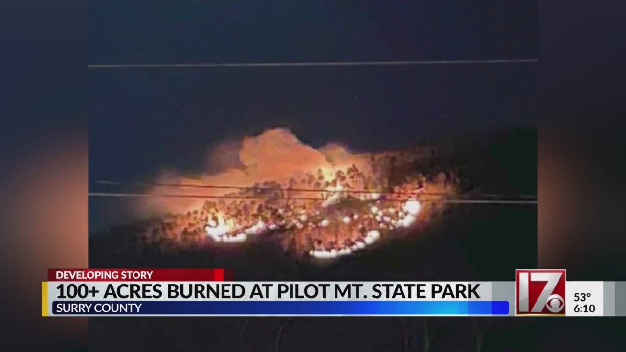 NC wildfire grows to 200 acres at Pilot Mountain