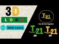 Logo design with canva  bangla  3d logo