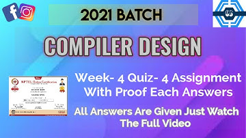 Compiler Design | Week 4 Answers 2021 | NPTEL ||