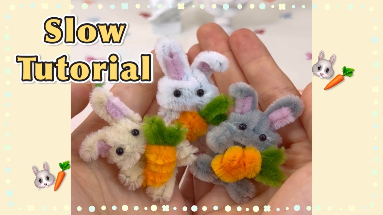Deongkul DIY) Easy Pipe cleaner carrot rabbit key chain🐰🥕 Suuuper cuteee