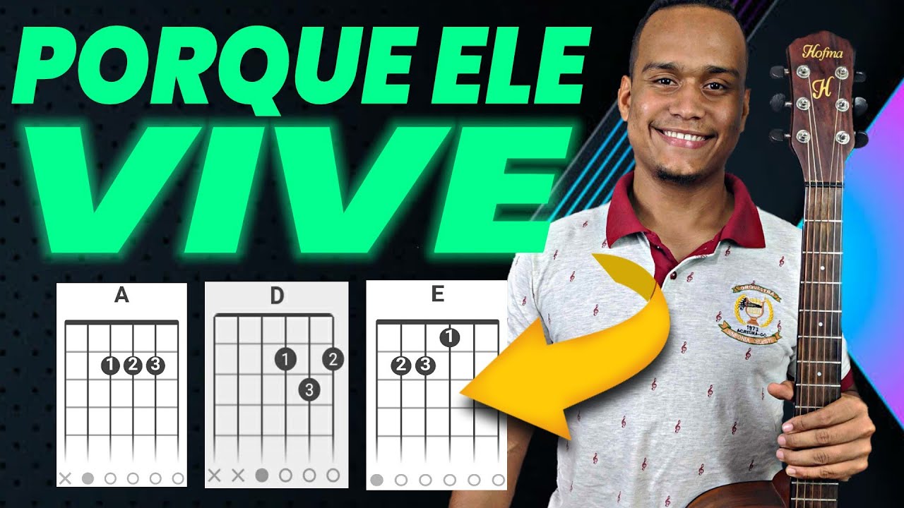 Como tocar PORQUE ELE VIVE no violão SIMPLIFICADO | 3 Acordes Fáceis
