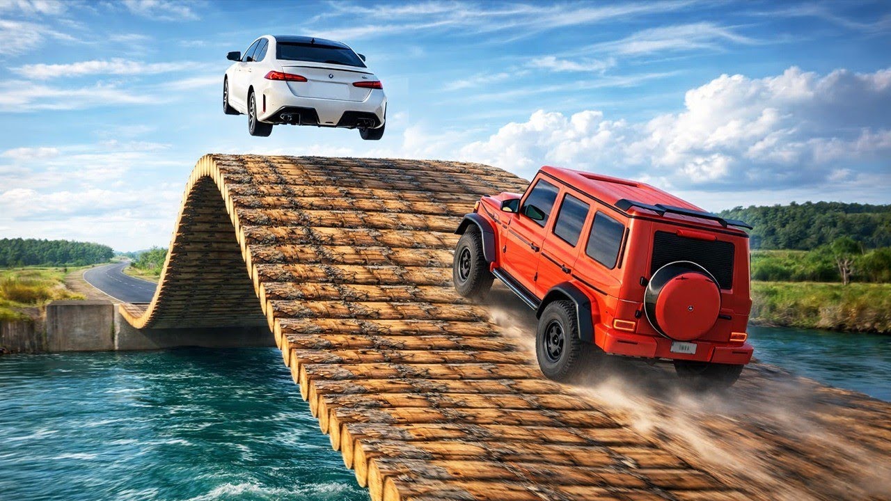 Cars vs Ramp Bridge Challenge #2 in BeamNG Drive!