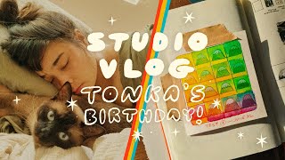 ART EXPERIMENTS & TONKAS BIRTHDAY ✷ STUDIO VLOG 56