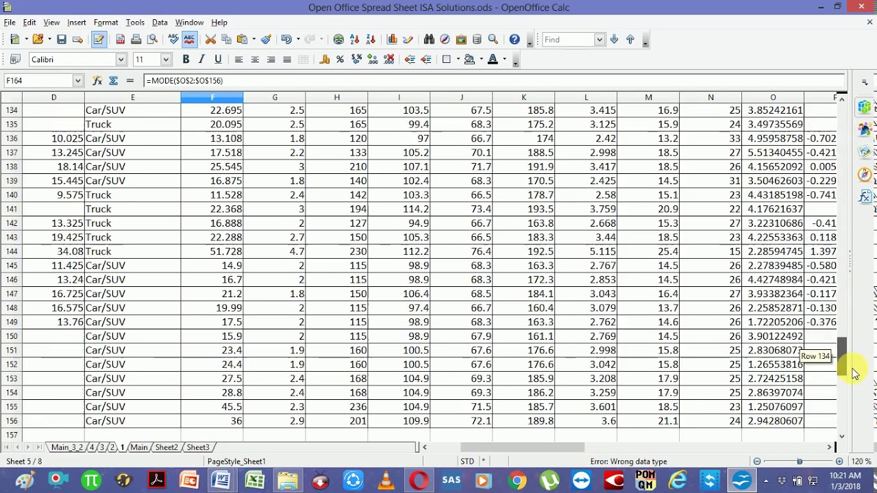 openoffice spread sheet