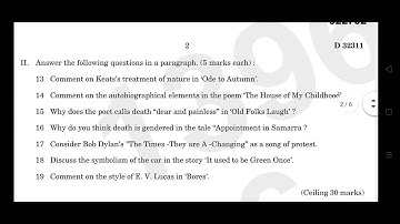 1st sem BA/Bsc English ways with words previous year question paper calicut university