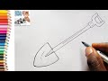 How to draw a simple shovel draw neat