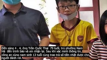 Nam sinh nhặt được 50 triệu tìm người trả lại