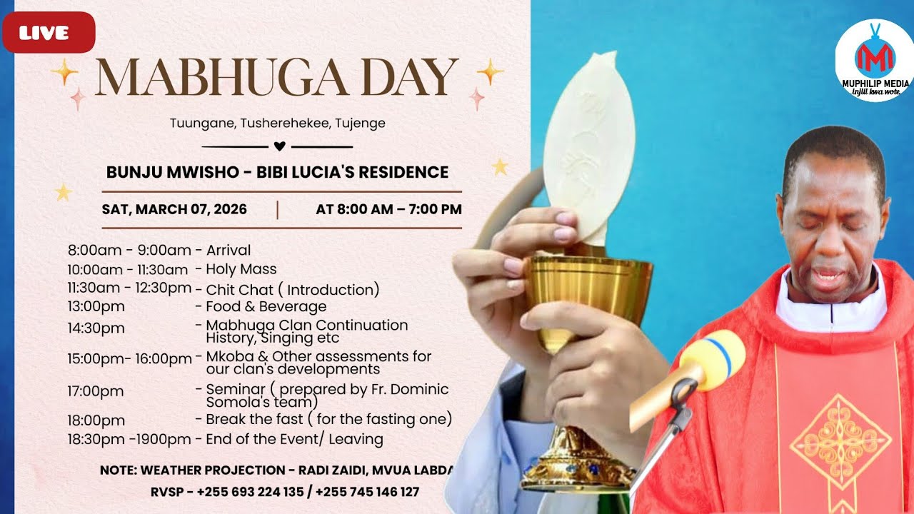 #LIVE:MISA TAKATIFU YA SHUKRANI KWA MUNGU KWA UKOO WA MABUGA BUNJU JIMBO KATOLIKI BAGAMOYO