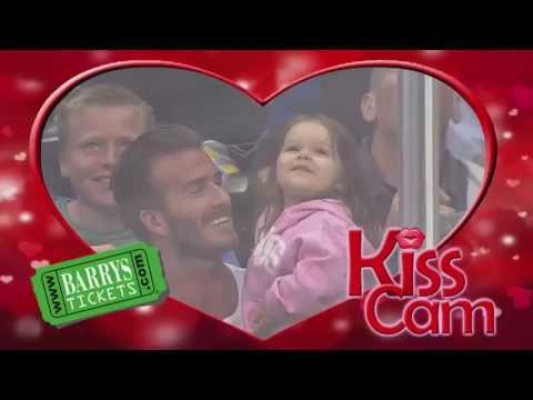 David Beckham and daughter Harper Seven - Kiss Cam