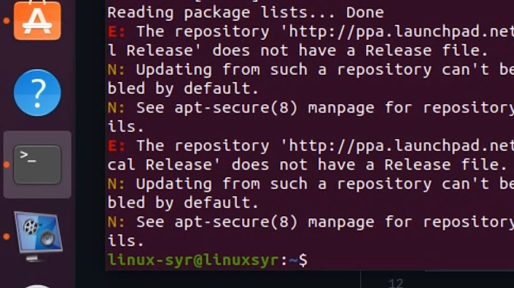 ubuntu 20.04 the repository does not have a release file
