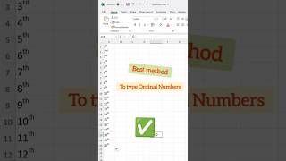Ordinal Numbers in #excel | How to format Ordinal Numbers in excel #exceltips #exceltricks #office