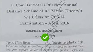 2016 Mdu BCom DDE 1st Year Business Management Question Paper