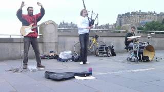 Edinburgh - Local band playing in Princes Street - July 2012