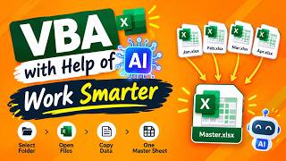 EXCEL MINI PROJECT 7: Combine Multiple Excel Files Automatically Using VBA + AI 🤖 | Work Smarter!