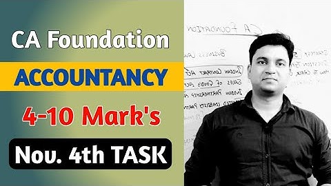 CA Foundation Accounts l Nov. 4 TASK l CTC Classes