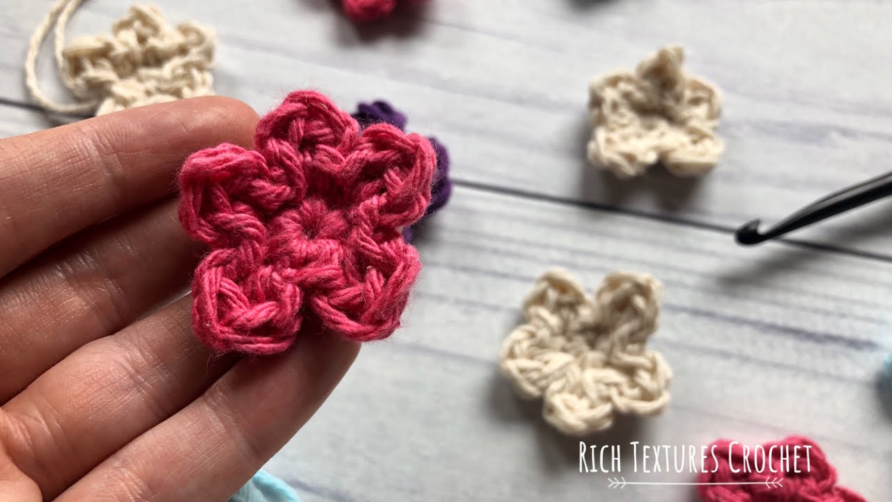 Easy Crochet Flower Applique Pattern YouTube