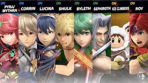 Mythra/Pyra, Lucina, Corrin VS Shulk Sephiroth, Byleth VS 2 Randoms  (Super Smash Bros Ultimate)