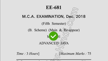 2018 Dcrust MCA 5th Sem Advance Java Question Paper