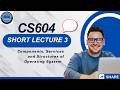 CS604 Short Lecture 03 | Components, Services and Structures of Operating System | VU Pakistan