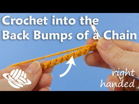 Crochet into the Back Bumps of a Chain (right-handed version)