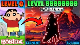 Shinchan got lava element powers 😱🔥 | shinchan and his friends playing element tycoon in roblox 😂