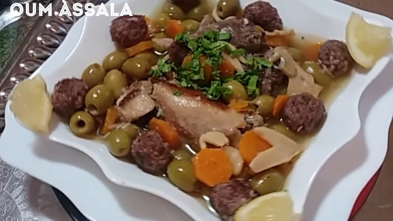 وصفات رمضان🌙طاجين الزيتون بالفطر  بطريقة ام اصالة