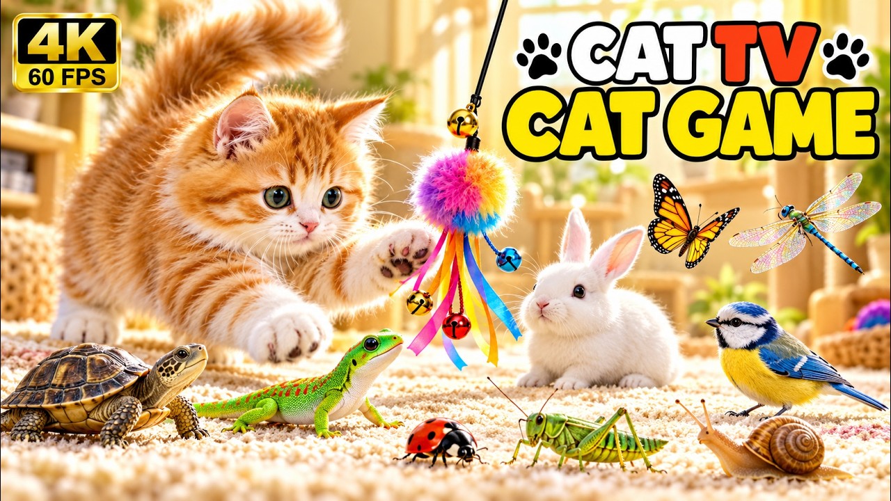 CAT GAMES | Ultimate Cat TV – Mice, Owls, Lizards & Flying Bugs | CAT ...
