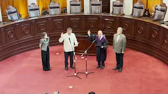 Newly appointed Ombudsman Jesus Crispin “Boying” Remulla takes his oath