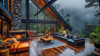 Ultimate Cozy Room  Relaxing Smooth Jazz Music & Fireplace Sounds for Rainy Day  Piano Jazz