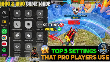 IQOO & VIVO GAME MODE TOP 5 SETTING 🤯😱 FOR ONETAP AND MOVEMENT SPEED 👍 ❤️ FREE FIRE / NO LAG 