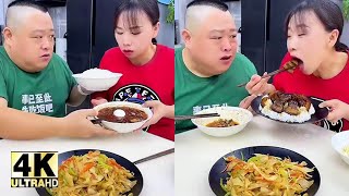 Funny Husband and Wife Eating Show - Epic Food Battle! 🤣😂#asmr #美味しい食べ物#食べ物