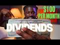 2 stocks how much do you need to make 100 per month in dividends  passive income