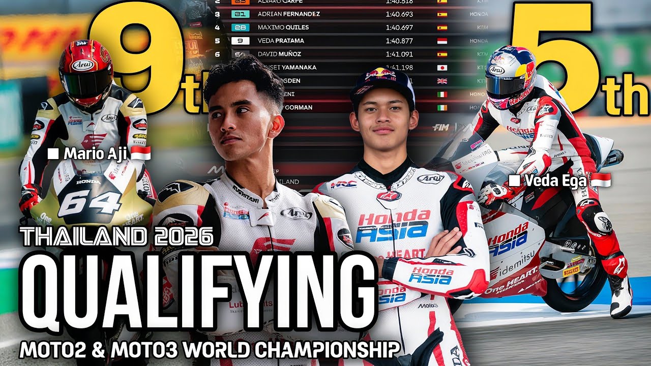 Hasil Kualifikasi Moto3 & Moto2 Thailand 2026: Veda Pratama P5, Mario Aji Tembus 9 Besar!