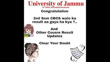 2nd Semester CBCS walo ka result aa gaya ha kya...? And other course result out by Jammu University😃